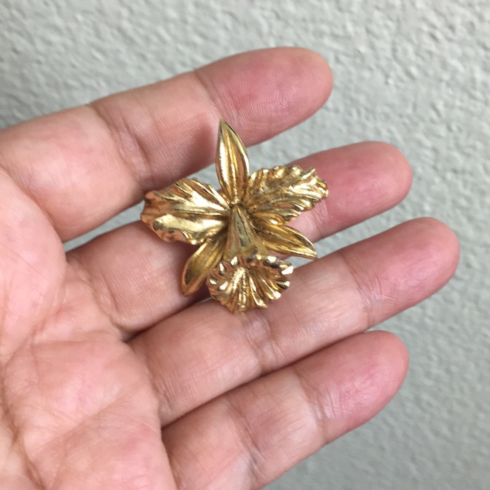 Vtg Orchid Brooch - image 8